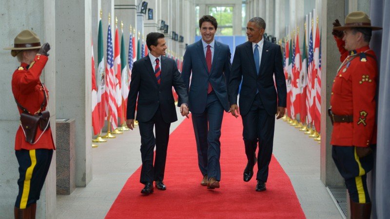 Enrique Peña Nieto, Barack Obama y Justin Trudeau