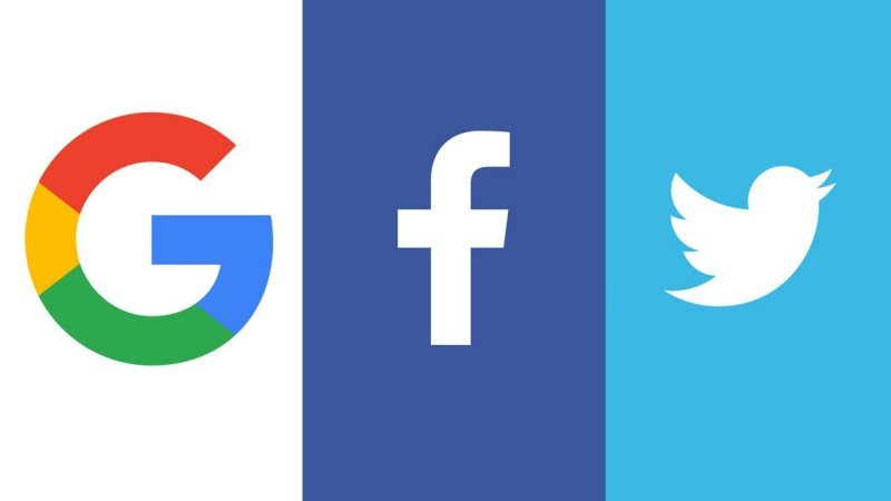 google, facebook y twitter